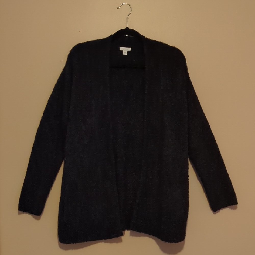 Women's J Jill Black Open Front Sweater